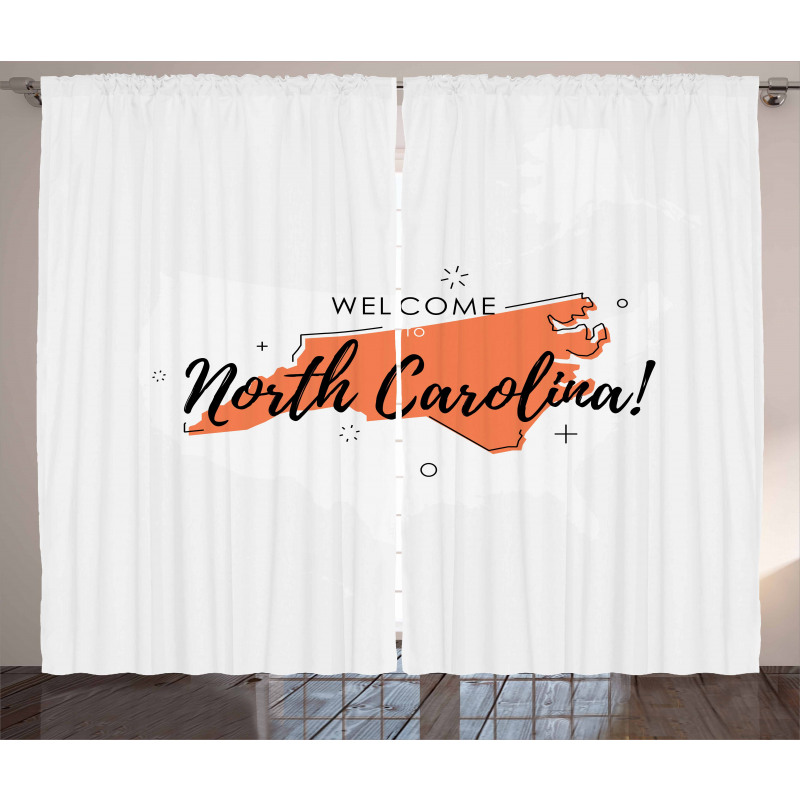 Welcome Sign USA Map Curtain