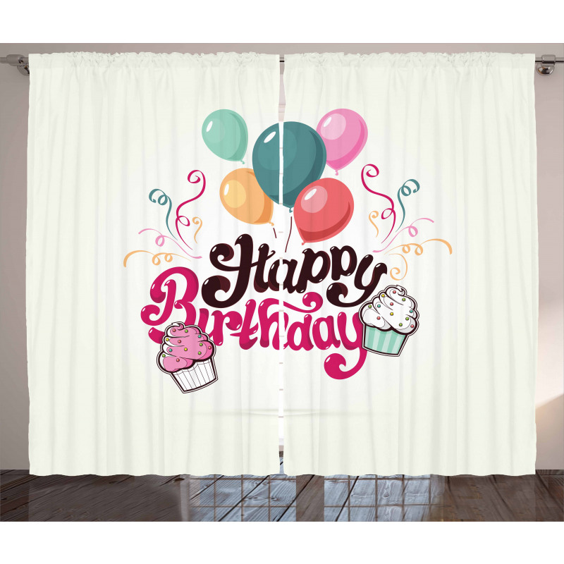 Happy Birthday Party Theme Curtain