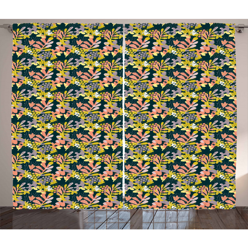 Abstract Soft Spring Foliage Curtain