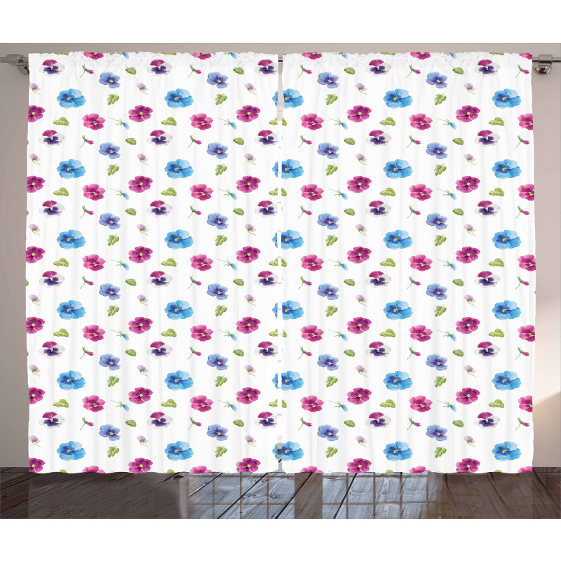 Pansy Petals and Sprouts Curtain