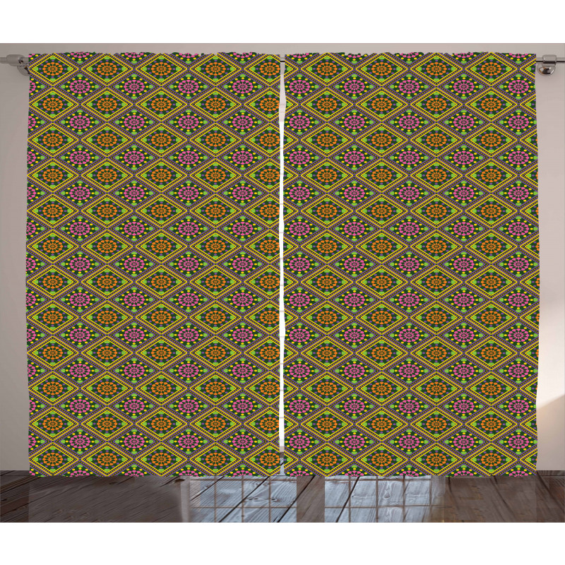 Lively Rhombus-shape Pattern Curtain