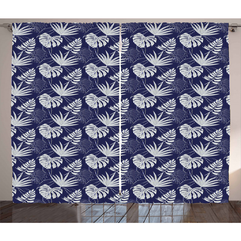 Hawaiian Tropical Monstera Curtain