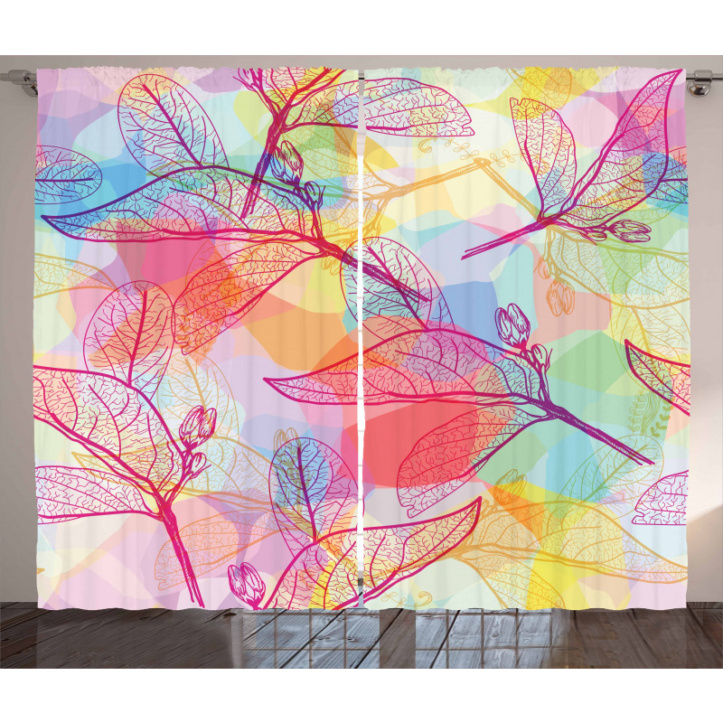 Colorful Abstract Foliage Curtain