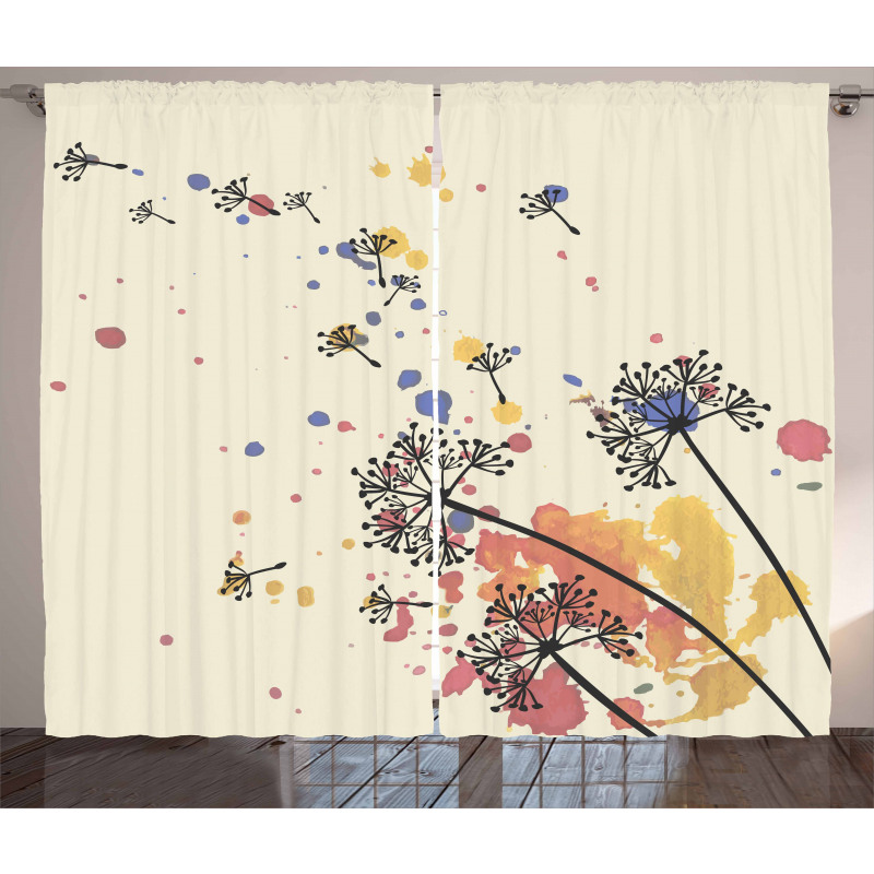 Blowball Seed Color Stain Curtain