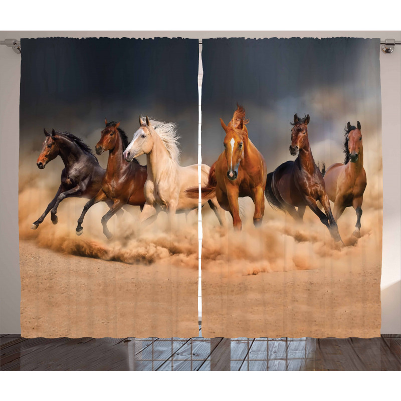 Equine Themed Animals Curtain