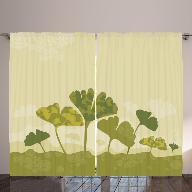 Natural Curved Tree Leaves Curtain