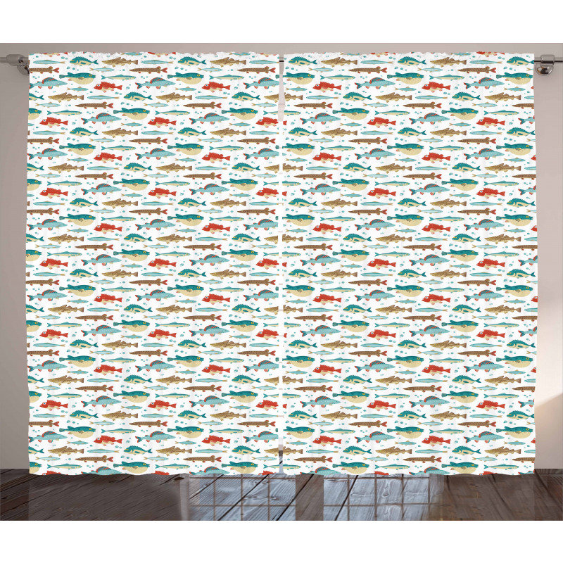 Colorful Ocean Animal Pattern Curtain