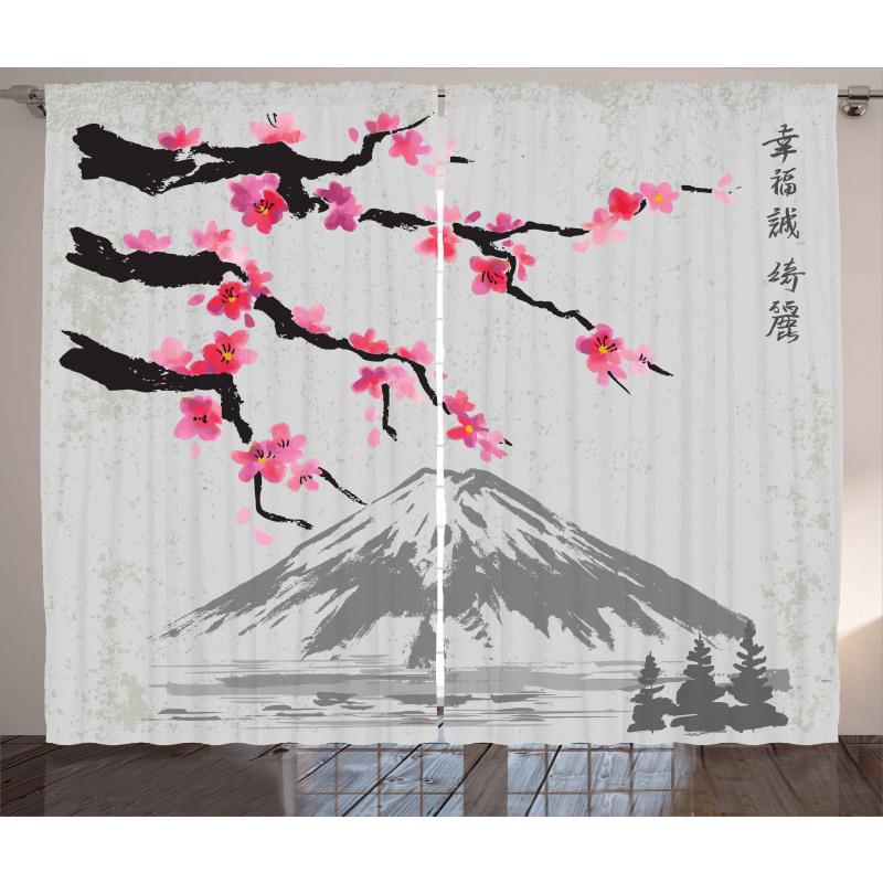 Fujiyama Cherry Blossoms Curtain