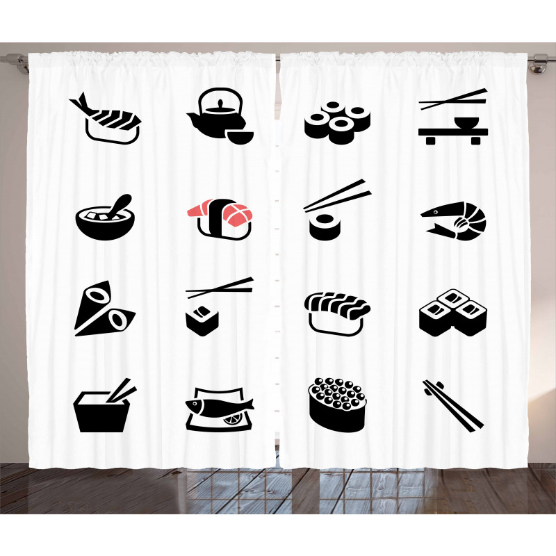 Minimalist Japanese Dishes Curtain
