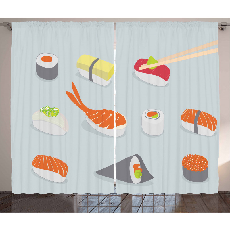Sea Food Dish Curtain