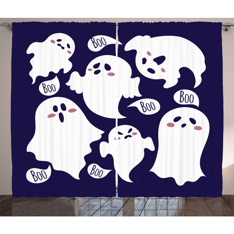 Scary Ghost Characters Boo Curtain