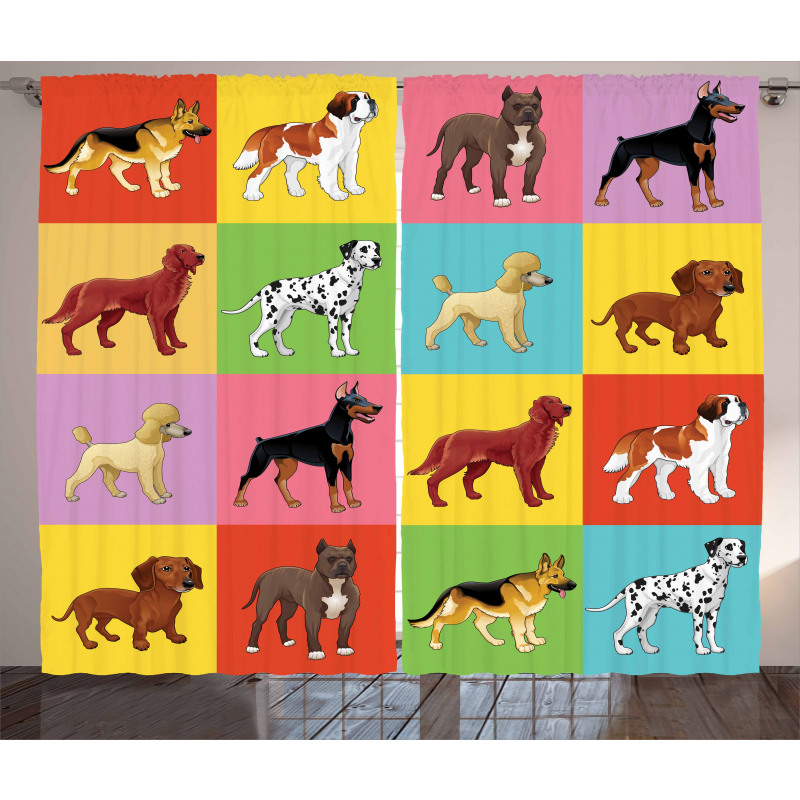 Different Breeds Animal Lover Curtain