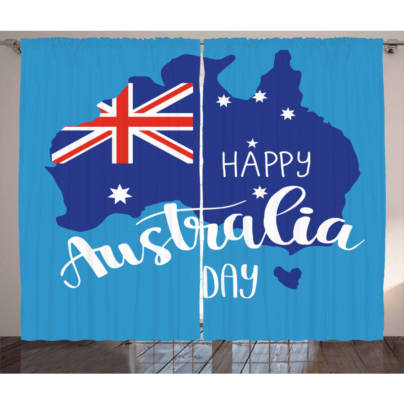 Aussie Day Words Curtain