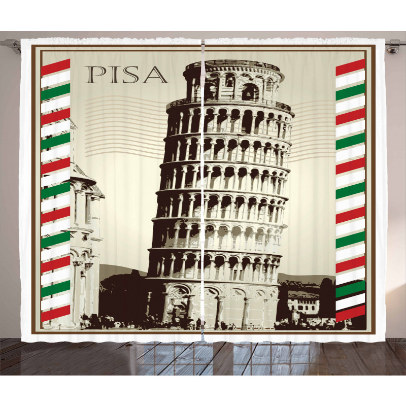 Vintage Famous Italian Tower Curtain