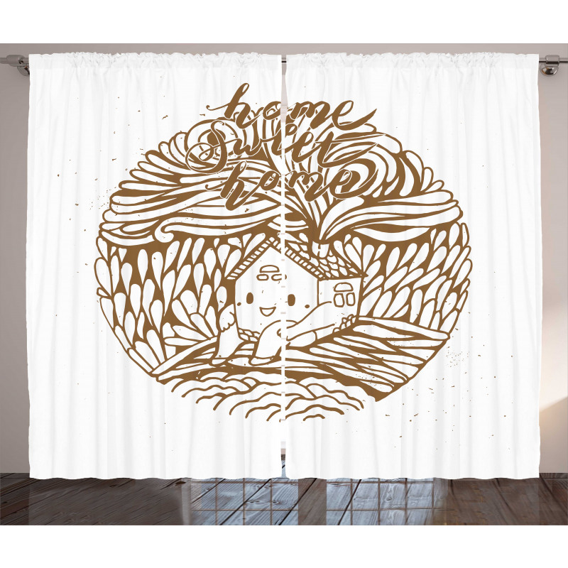 Monochrome House Curtain