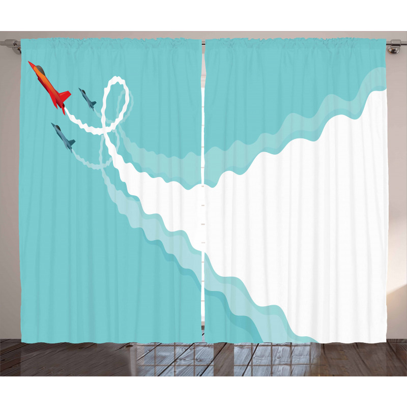 Acrobatic Flying Jets Doodle Curtain