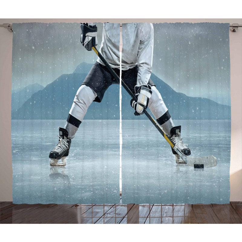 Stick and Puck Mountain Curtain