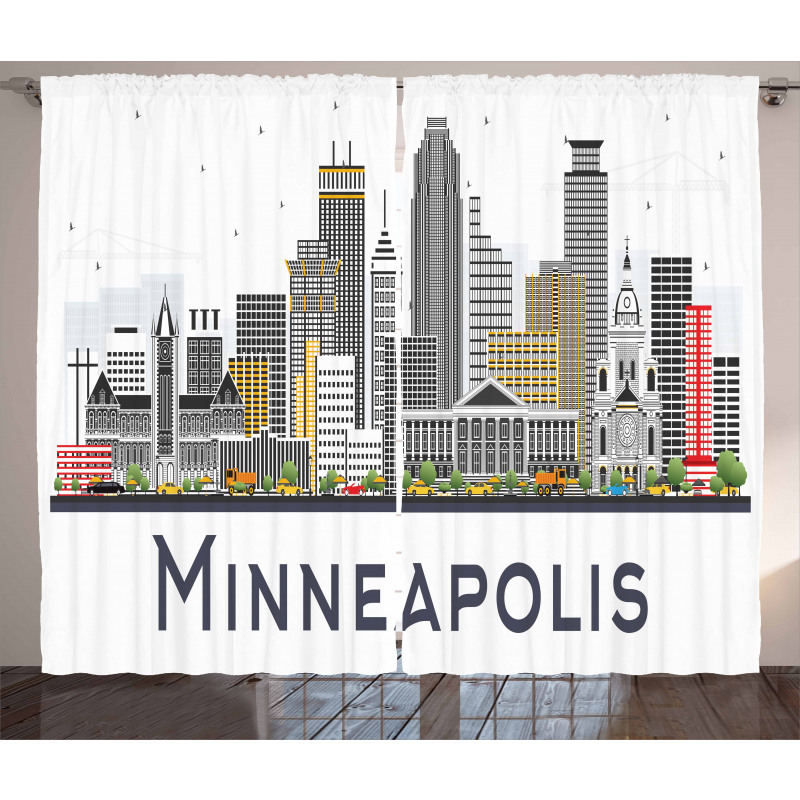 Doodle Minneapolis View Curtain