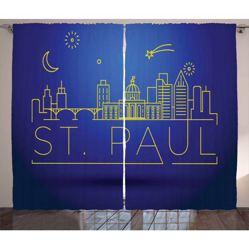 Line Art Style St Paul Curtain