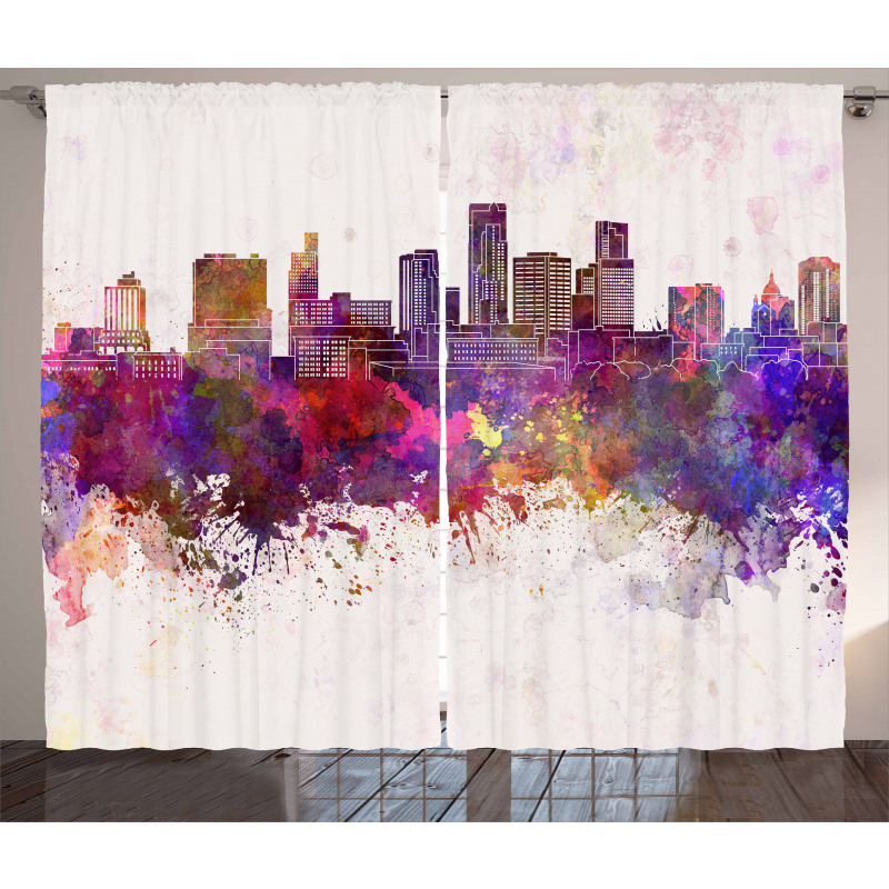 Grunge Splashes Cityview Curtain