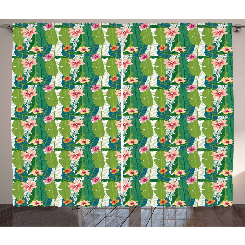 Banana Leaves Hawaii Curtain