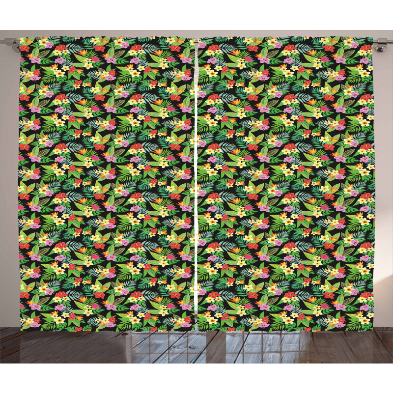 Floral Botany Composition Curtain