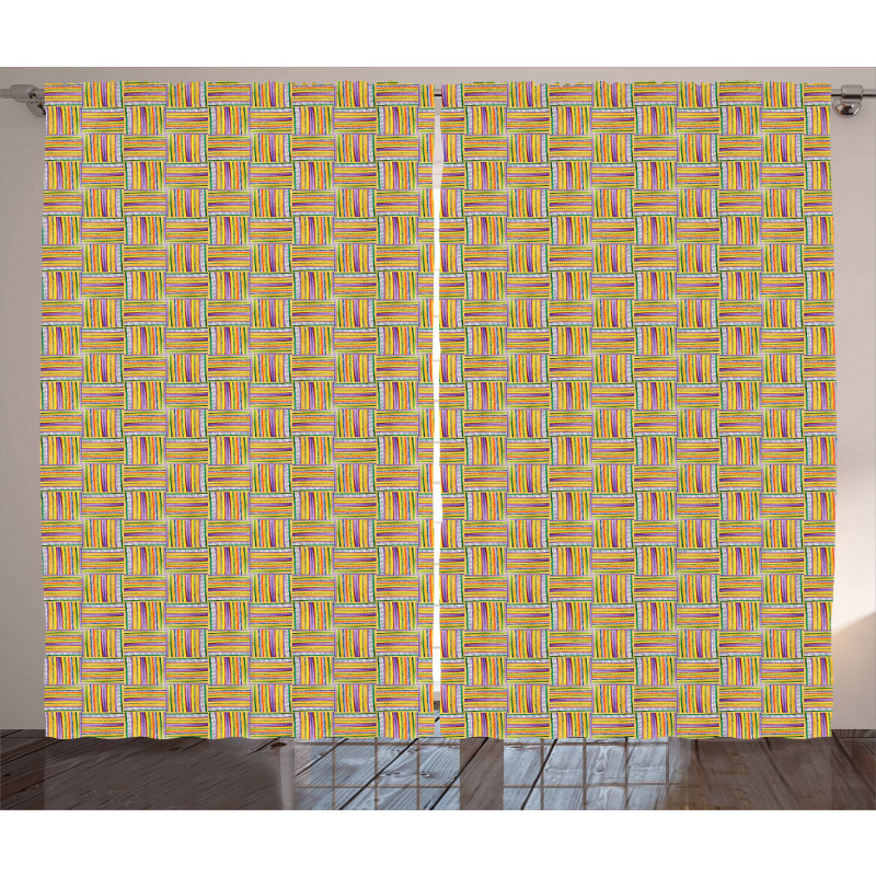 Motifs and Stripes Curtain