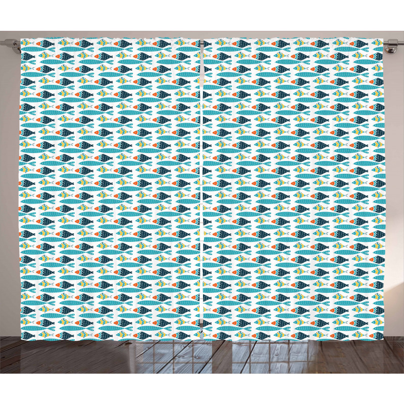 Colorful Fish Pattern Curtain