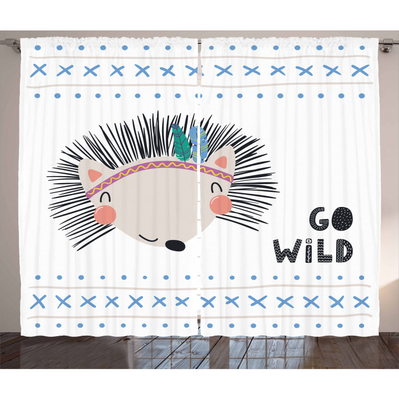 Hedgehog Go Wild Words Curtain