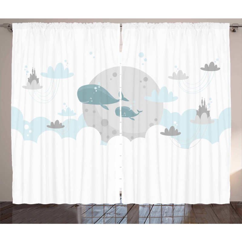 Whales Moon Castles Curtain