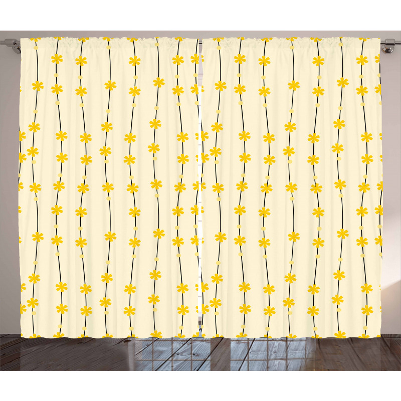 Abstract Little Daffodils Curtain