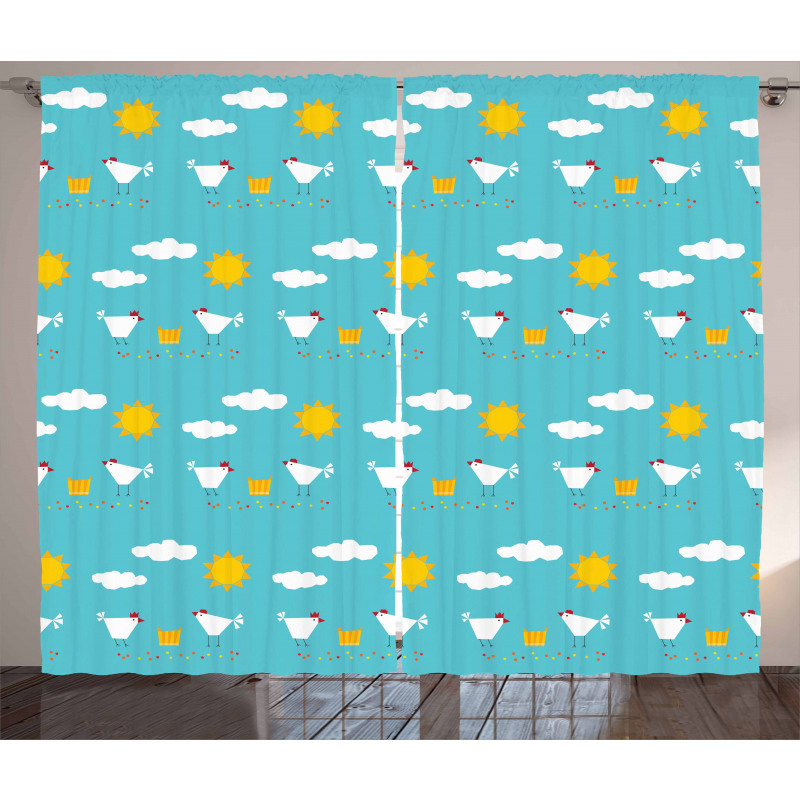 Happy Funny Farm Morning Curtain