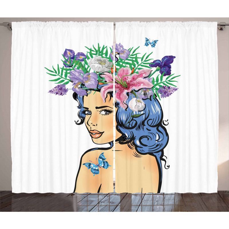 Floral Spring Woman Teen Curtain
