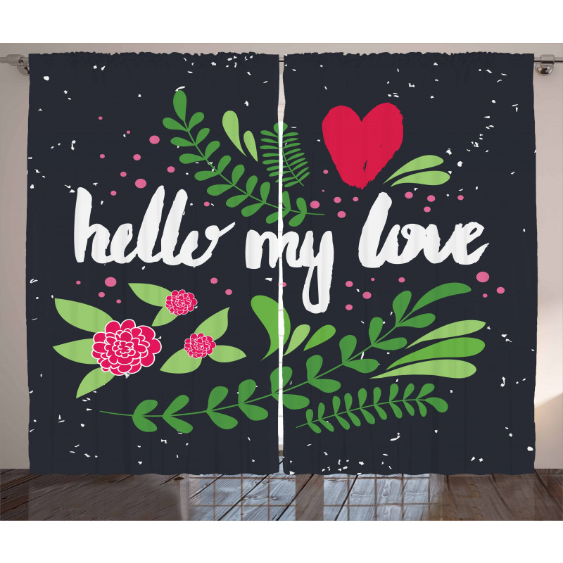 Hello My Love Words Curtain