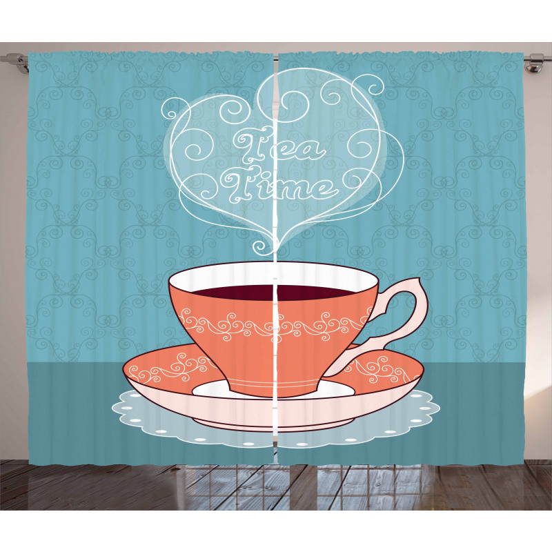 Teatime Calligraphy with a Cup Curtain