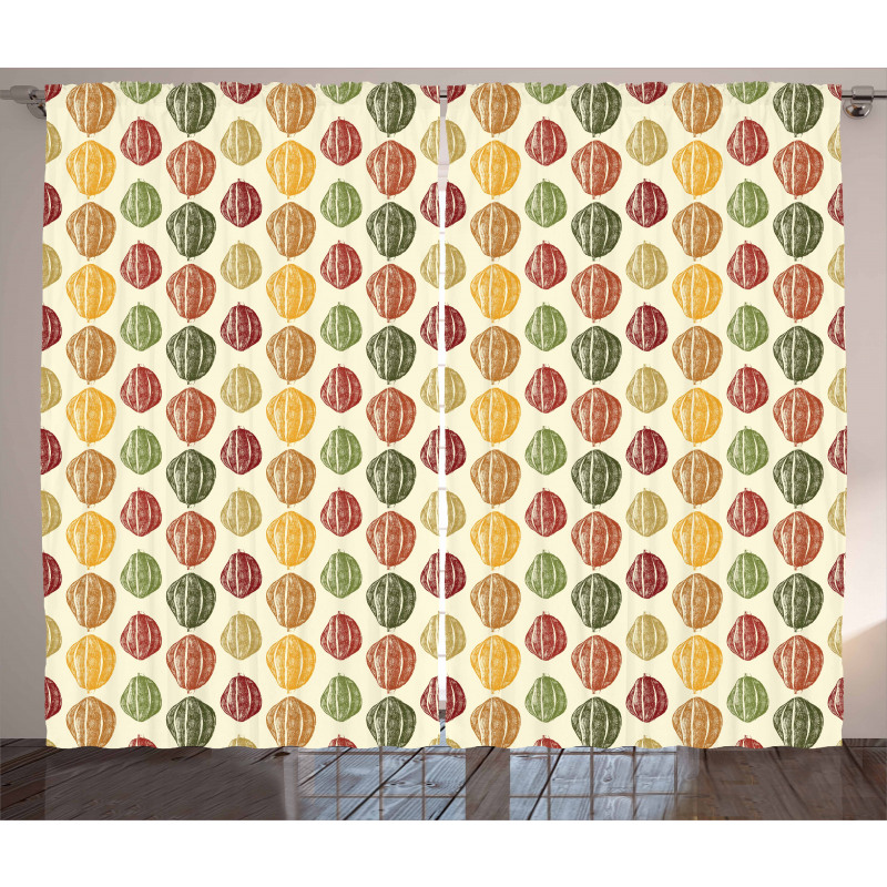 Colorful Beans Vintage Style Curtain