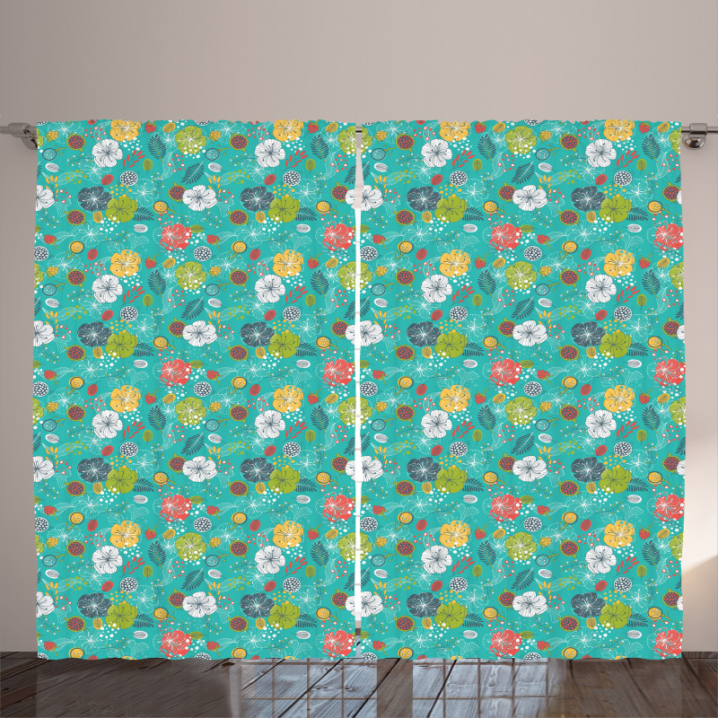 Springtime Floral Design Curtain