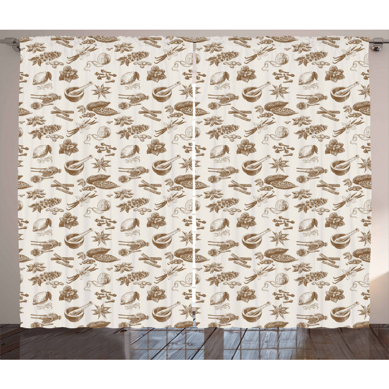 Anise Star Clove and Flower Curtain