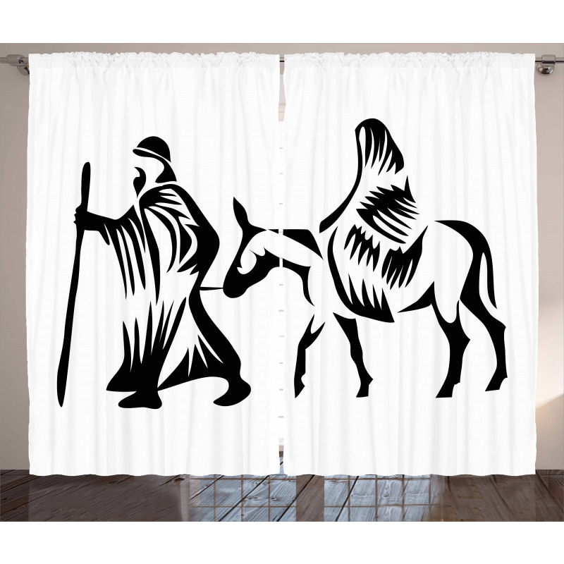 Abstract People Traveling Curtain