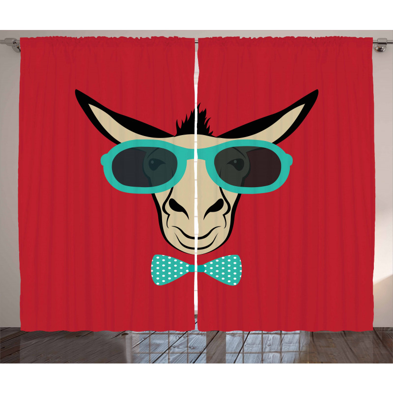 Donkey Wearing Sunglasses Curtain