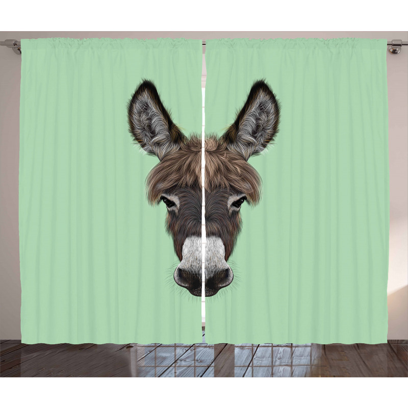 Illustrated Animal Portrait Curtain