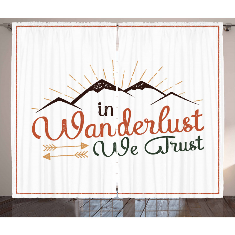 Wanderlust We Trust Text Curtain