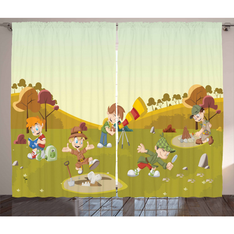 Cartoon Explorer on Field Curtain