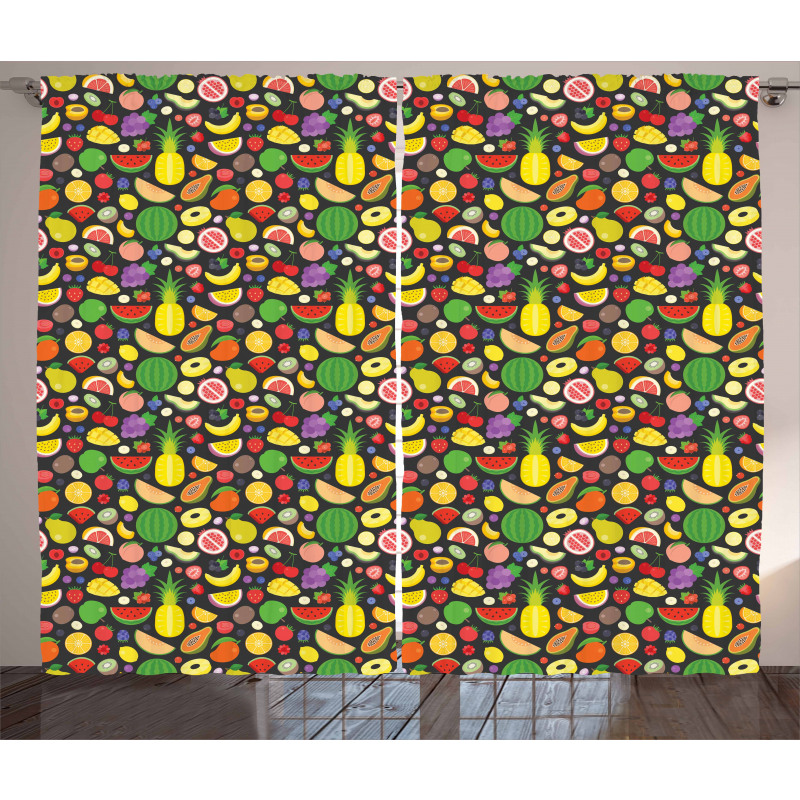Tropical Nature Food Summer Curtain