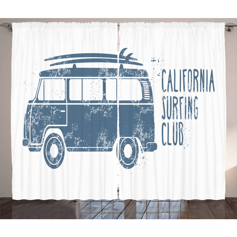 California Surfing Club Vintage Curtain