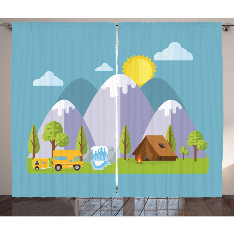 Peaceful Country Nature Camp Curtain
