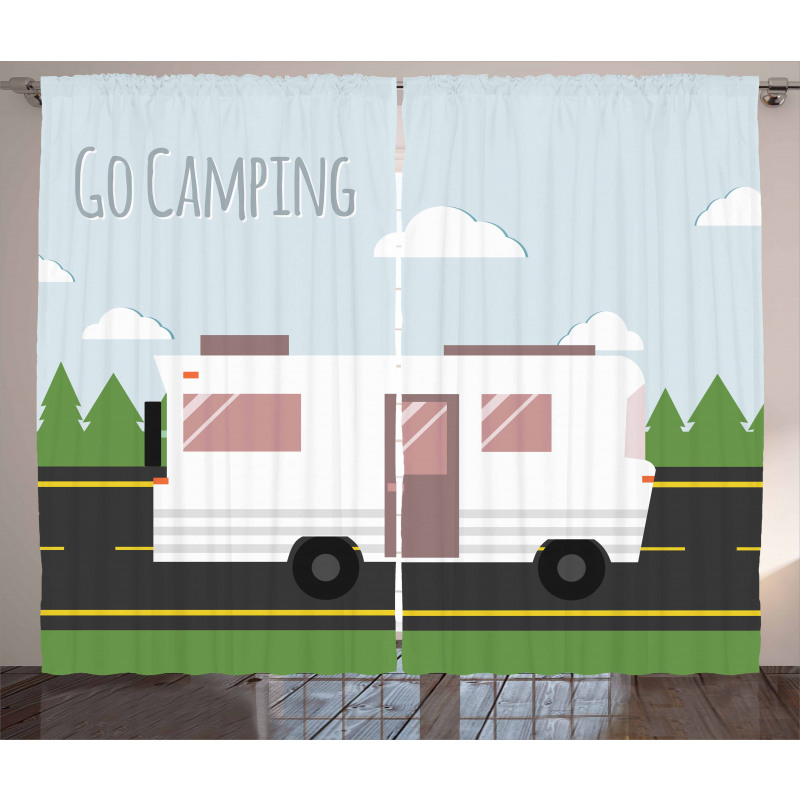 Go Camping Words with a Truck Curtain