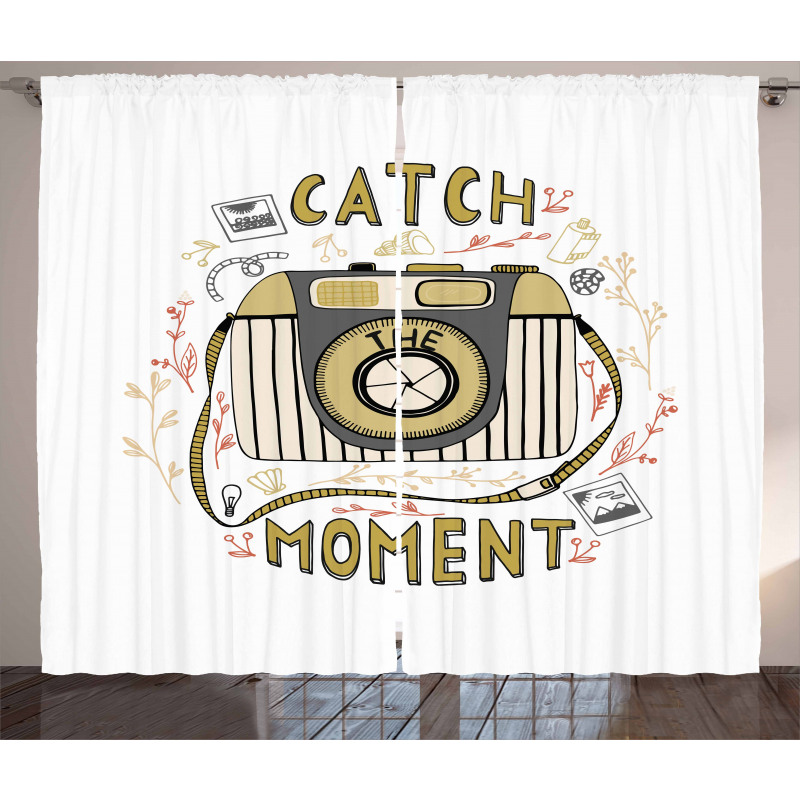 Vintage Arrangement Words Curtain