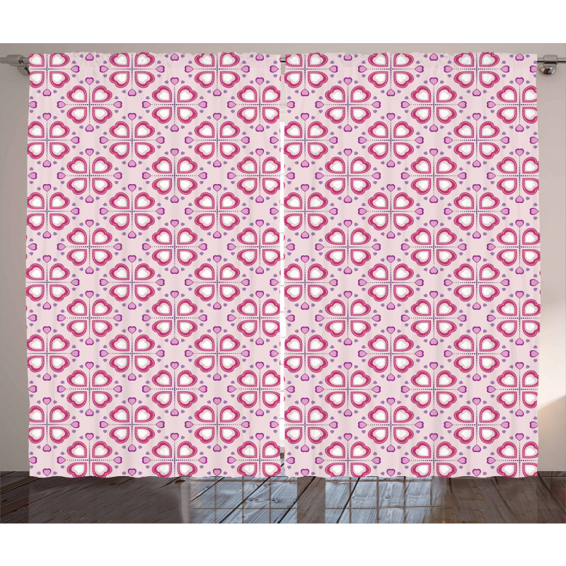 Feminine Pink Composition Curtain