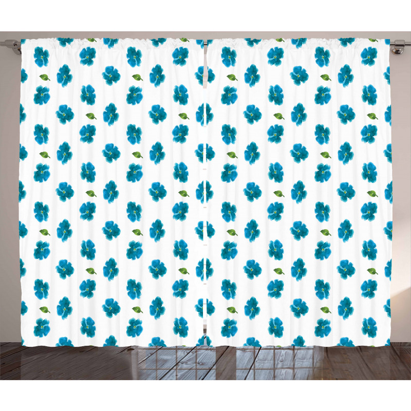 Watercolor Forget-Me-Not Curtain